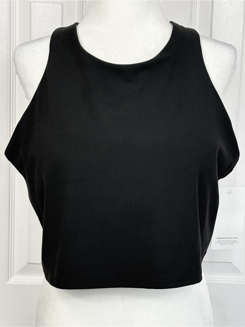 NWT Athleta Sporty Black Light-Impact Conscious Crop Top D-DD+ Bra 2X